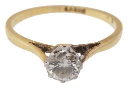 A diamond single stone ring