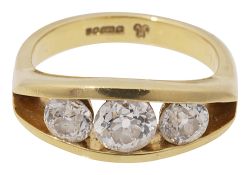 A diamond three stone ring