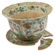 A 19th century Chinese Canton famille rose jardinere and stand