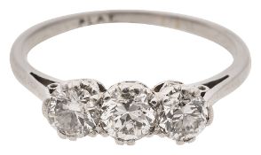 A diamond three stone ring
