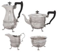 A George V silver four piece tea service