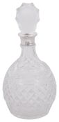 Asprey & Co. A silver mounted Brierley crystal magnum decanter