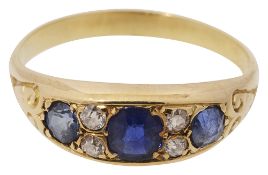 A sapphire and diamond-set ring