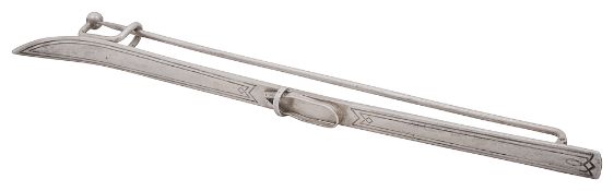 A large Norwegian .830 silver novelty ski brooch by David Andersen c.1900