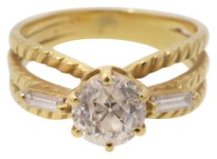 A diamond single stone ring