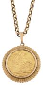 George V full sovereign pendant