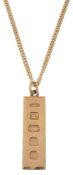 A 9ct ingot pendant on chain