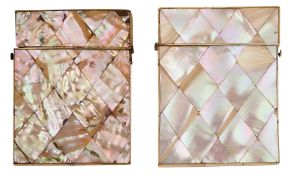 Two Victorian mother of pearl card cases