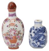 Two Chinese porcelain snuff bottles