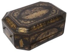A Chinese export lacquer box, 1820s