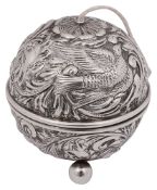 A late Victorian silver string box
