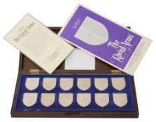 Danbury Mint. The Royal Arms limited edition commemorative set of twelve silver ingots