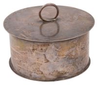 A mid 20th century silver butter dish and cover