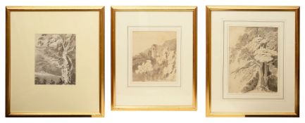 British School (late 18th / early 19th century) - Three landscapes en grisaille