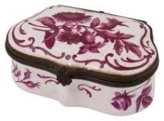 A late 18th century French Veuve Perrin faience box