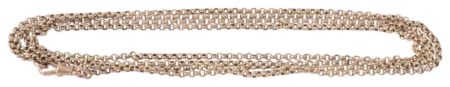 A 9ct belcher link guard chain