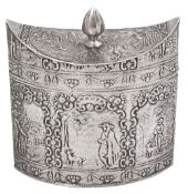 An early 20th century Dutch .833 silver tea caddy