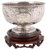 An Edwardian silver rose bowl