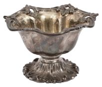 An early Victorian silver pedestal salt cellar