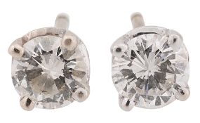 A pair of diamond ear studs