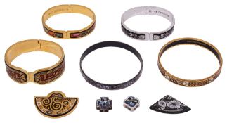A collection of Frey Willie / Michaela Frey enamelled costume jewellery