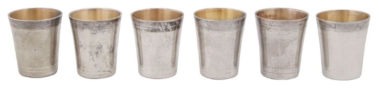 A set of six silver spirit tots