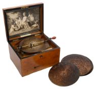 A late 19th century walnut cased symphonium