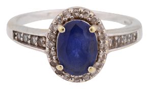 A sapphire and diamond-set cluster ring