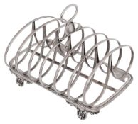 A William IV silver six division toast rack
