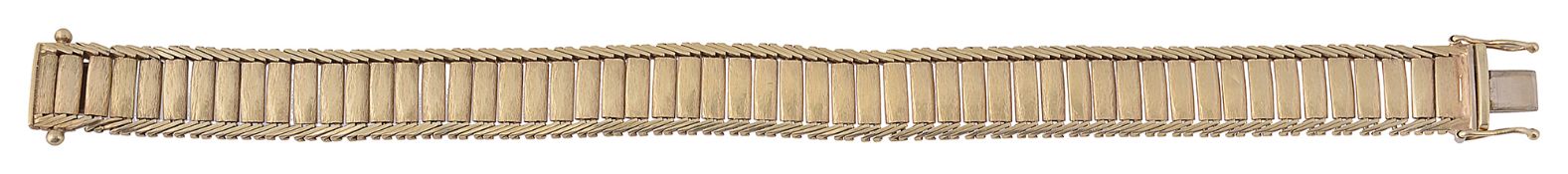 An Italian 14ct gold plaque link bracelet