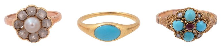 Three mid 19th/early 20th century rings