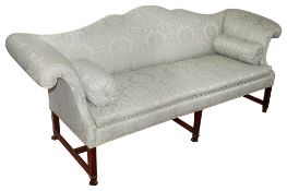 A George III mahogany and upholstered sofa