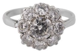 A diamond cluster ring