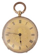 A Victorian 18K cased open face pocket watch