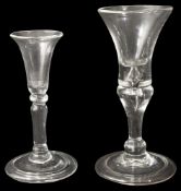 Two mid 18th century gin glasses c.1730