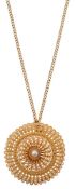 A late 19th century gold and pearl pendant
