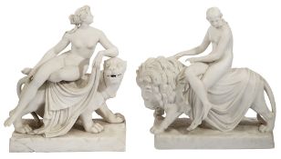 Two 19th century large Minton Parian groups, 