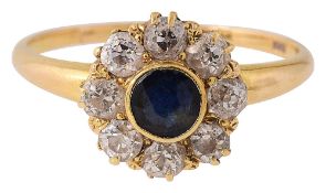 A sapphire and diamond-set cluster ring