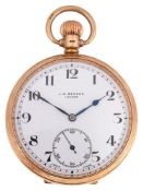 A 9ct gold Benson open faced pocket watch