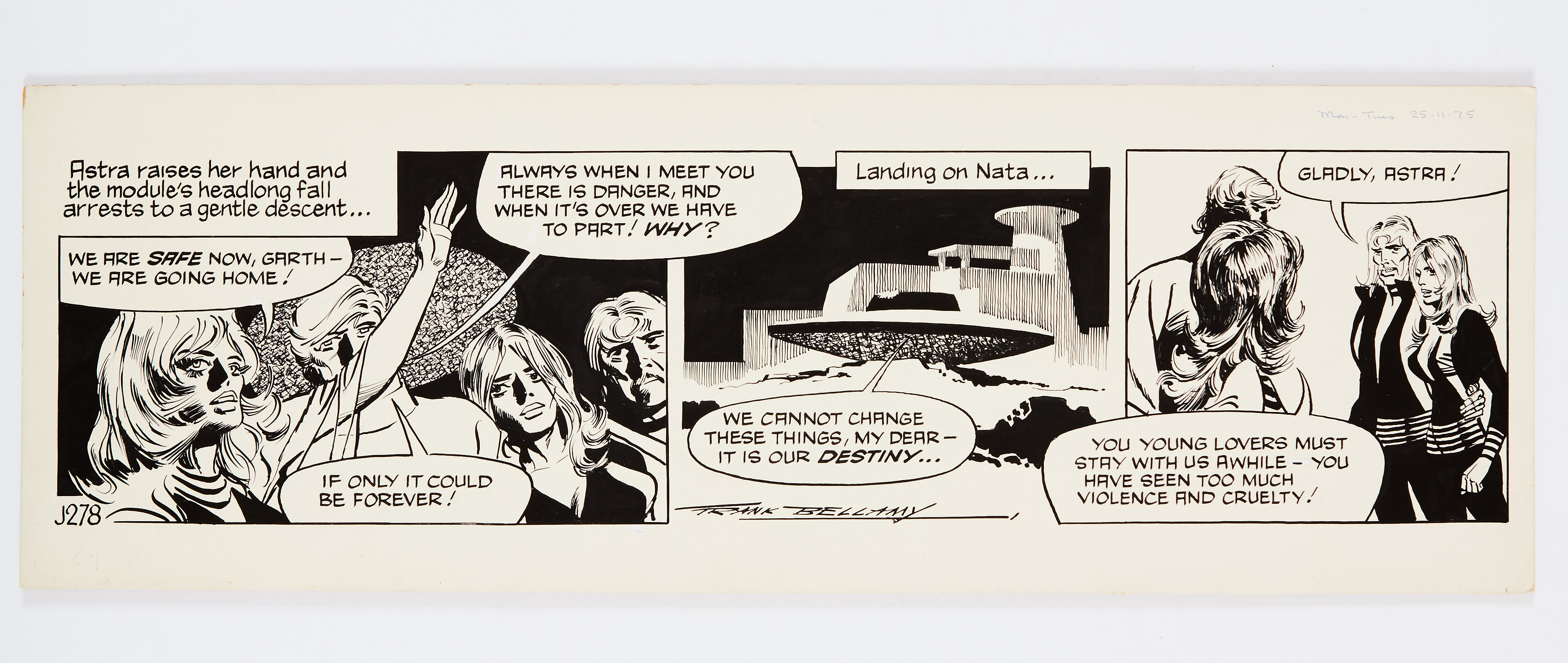 Garth: 'The Bubble Man' (1975) original artwork drawn and signed by Frank Bellamy for the D.