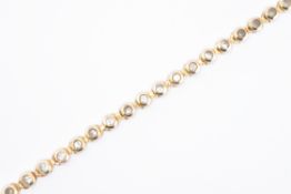 9CT GOLD & WHITE STONE LINE BRACELET
