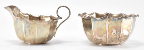HALLMARKED SILVER VICTORIAN JAMES DIXON & SONS CREAMER JUG & SUGARBOWL