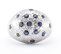 VINTAGE WHITE GOLD & SAPPHIRE DOME RING