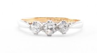 18CT GOLD & DIAMOND THREE STONE RING