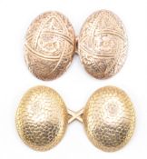 TWO VICTORIAN 14CT GOLD CUFFLINKS
