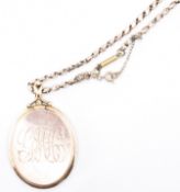VICTORIAN 9CT GOLD CHAIN & PHOTO LOCKET PENDANT