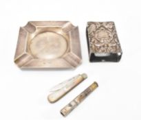 COLLECTION OF ANTIQUE HALLMARKED SILVER & WHITE METAL ITEMS