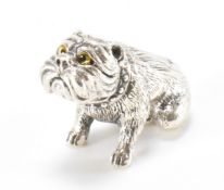 SILVER ENGLISH BULLDOG FIGURINE
