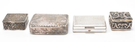 FOUR SILVER BOXES / CASKETS