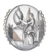 GEORGE III GOLD SEPIA PANEL MOURNING CLASP